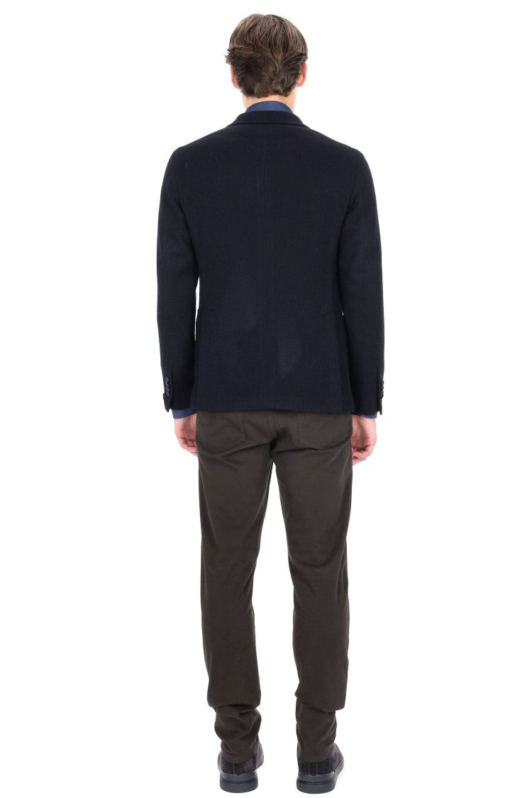 Tagliatore Montecarlo Ribbed Wool Jersey Jacket