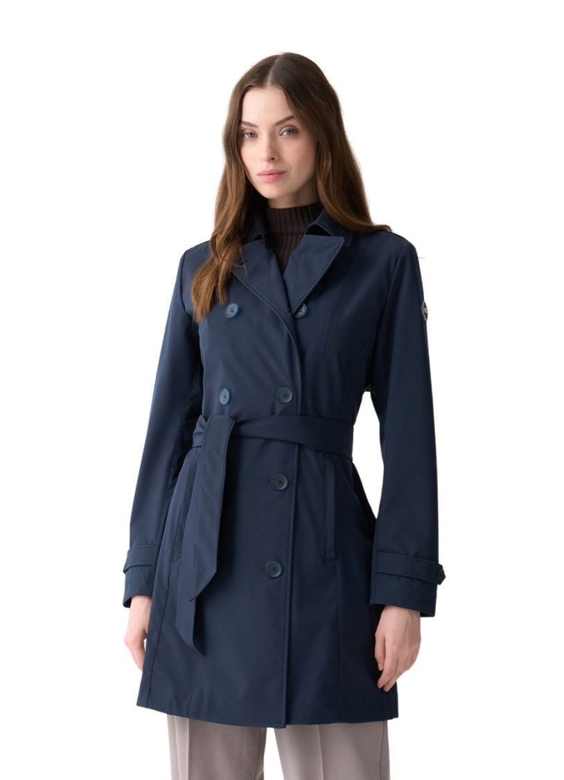 Colmar Originals Double-Breasted Softshell Trench Coat With Waist Belt