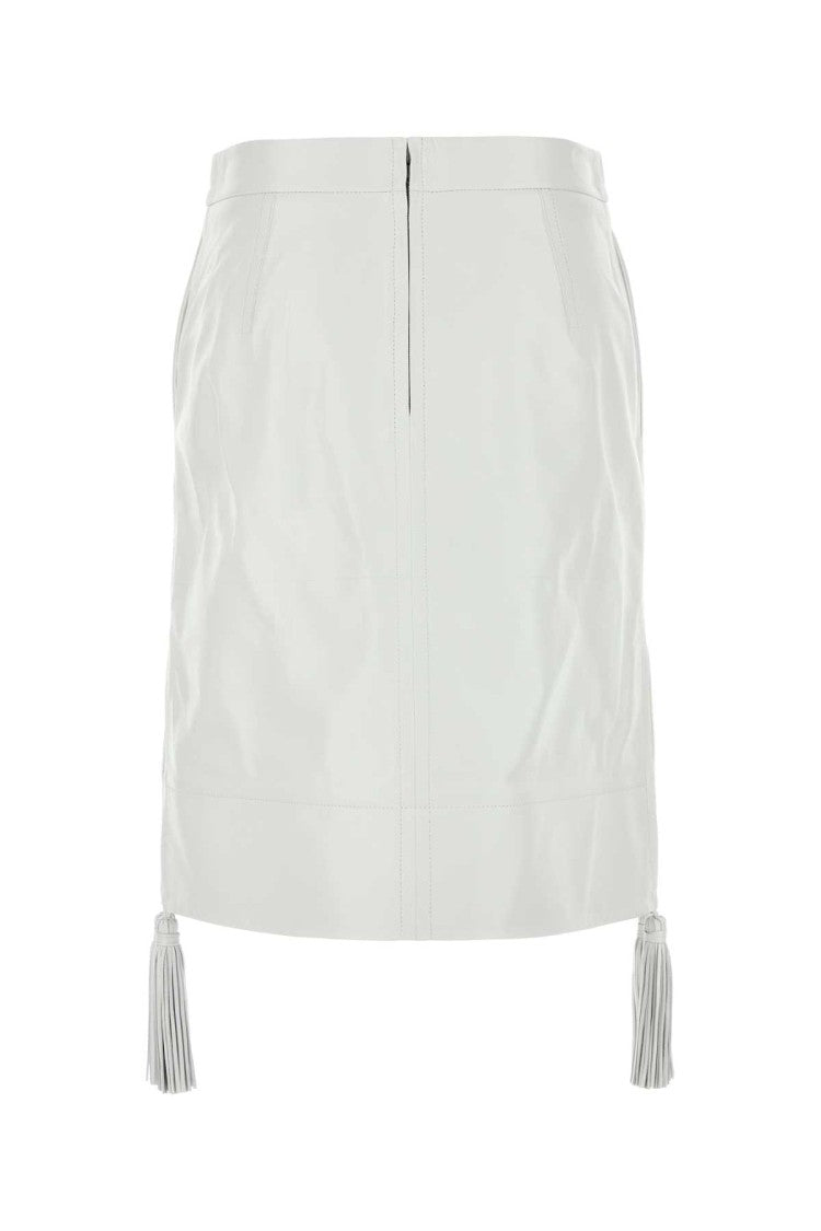 Bottega Veneta White Leather Skirt