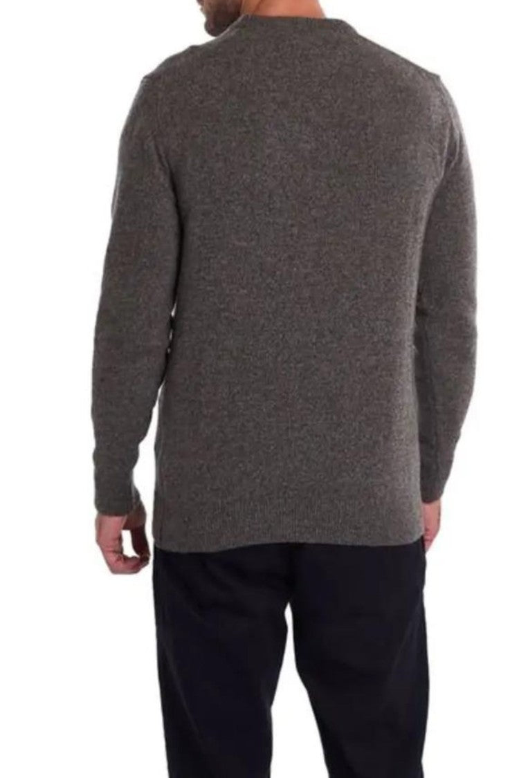 Barbour Textured Knit Crew Neck Sweater With Refined Earthy Tones