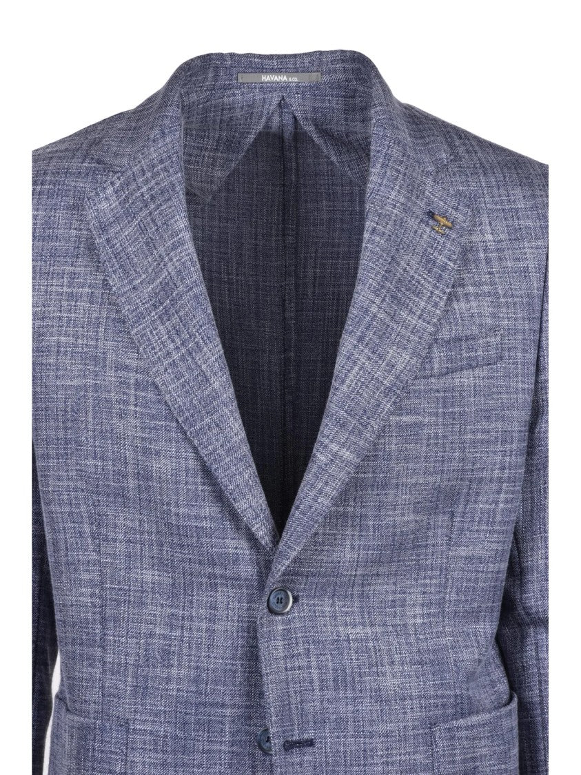 Havana & Co Blue Polyester Viscose Elastane Jacket