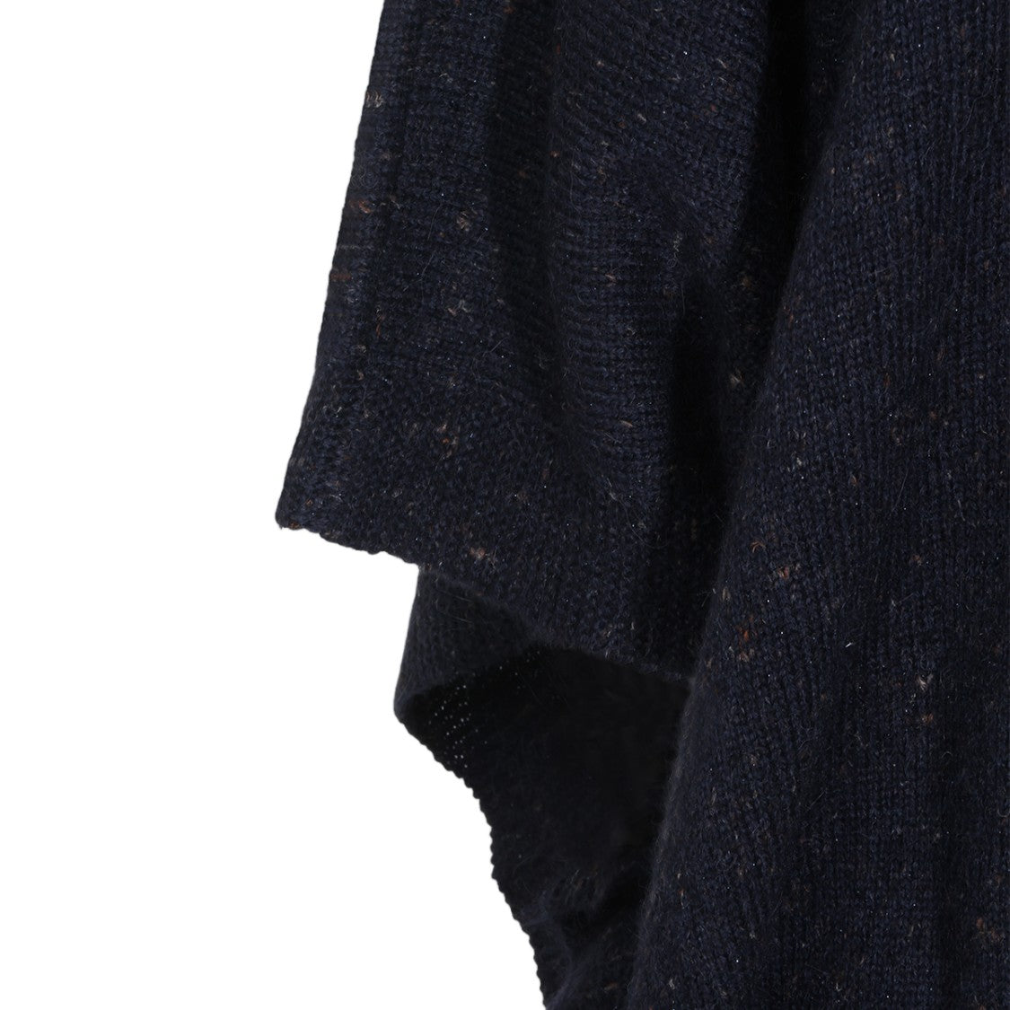 Fabiana Filippi Loose-Fit Navy Knit Jacket With Draped Sleeves And High Collar
