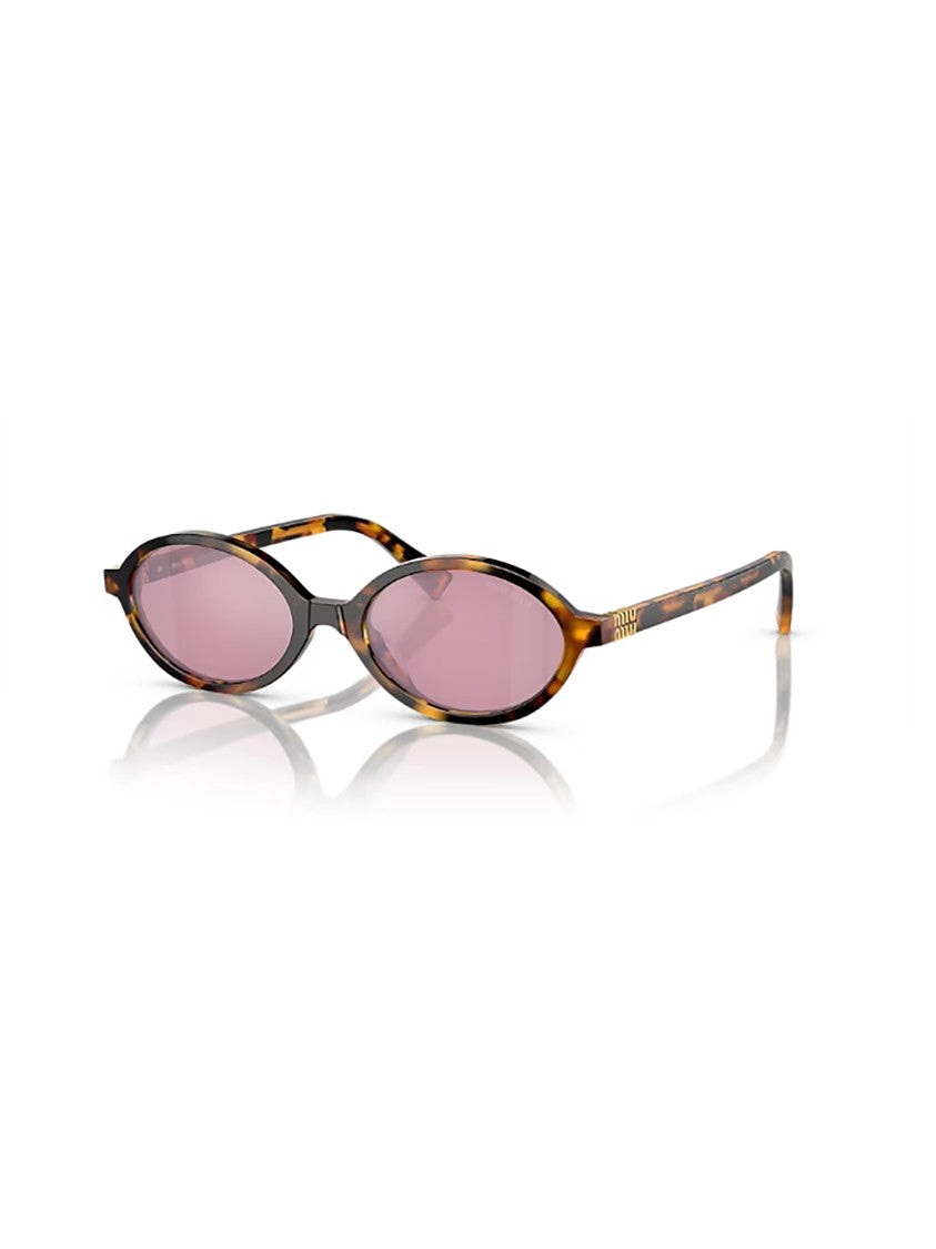 Miu Miu Bold Oversized Oval Sunglasses With Tortoiseshell Frames