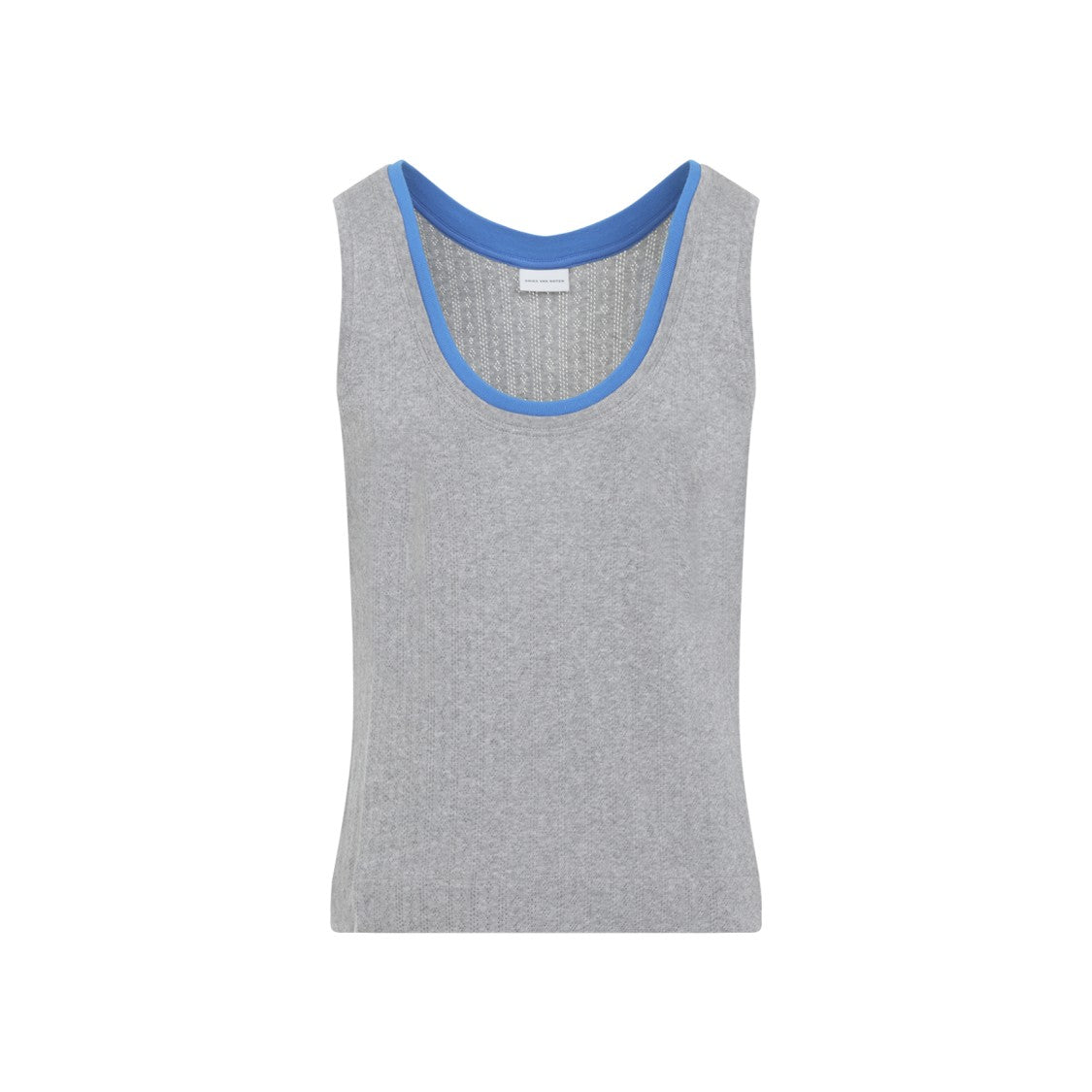 Dries Van Noten Sleeveless Light Grey Cotton Top