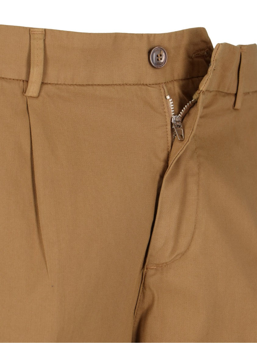 Cruna Brera Slim-Fit Cotton Trousers With Tailored Pleats