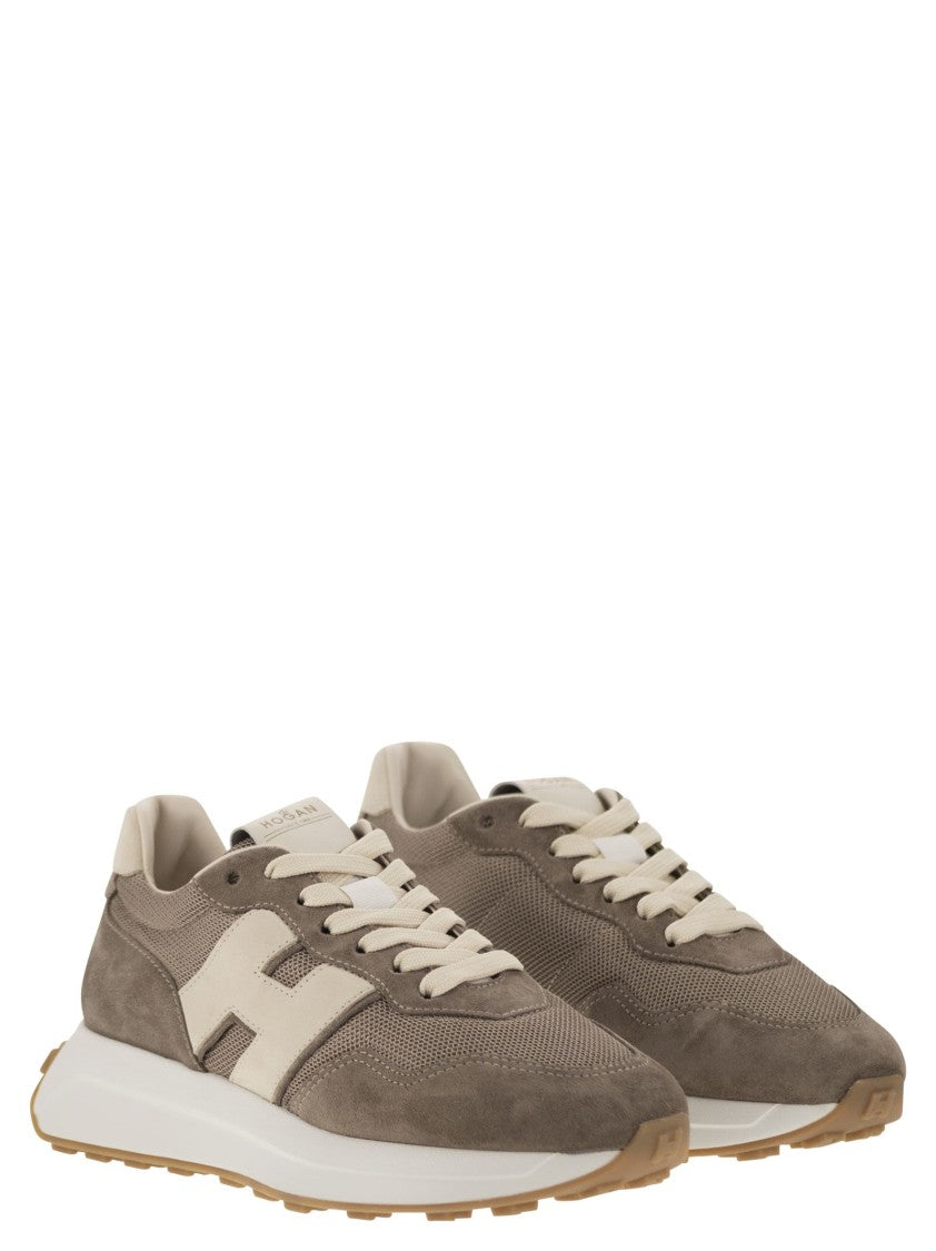 Hogan H641 - Leather And Canvas Trainers