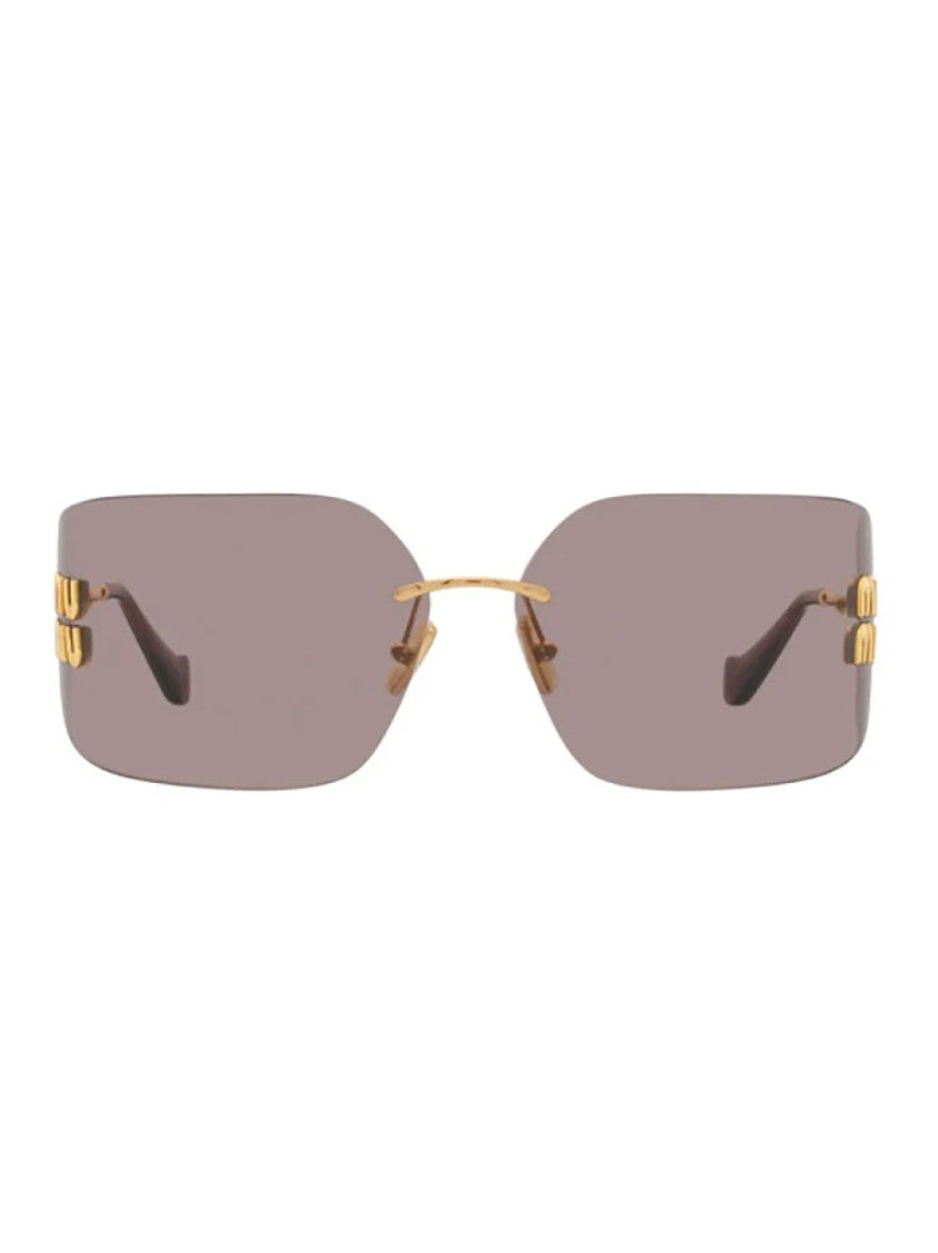Miu Miu Bold Square Metal Sunglasses With Unique Logo Detail