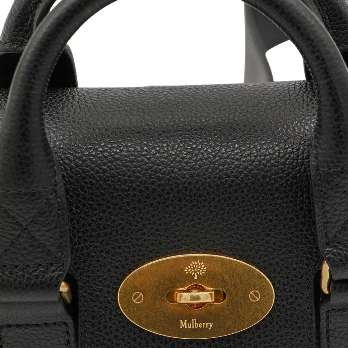 Mulberry Structured Handbag With Pebbled Texture