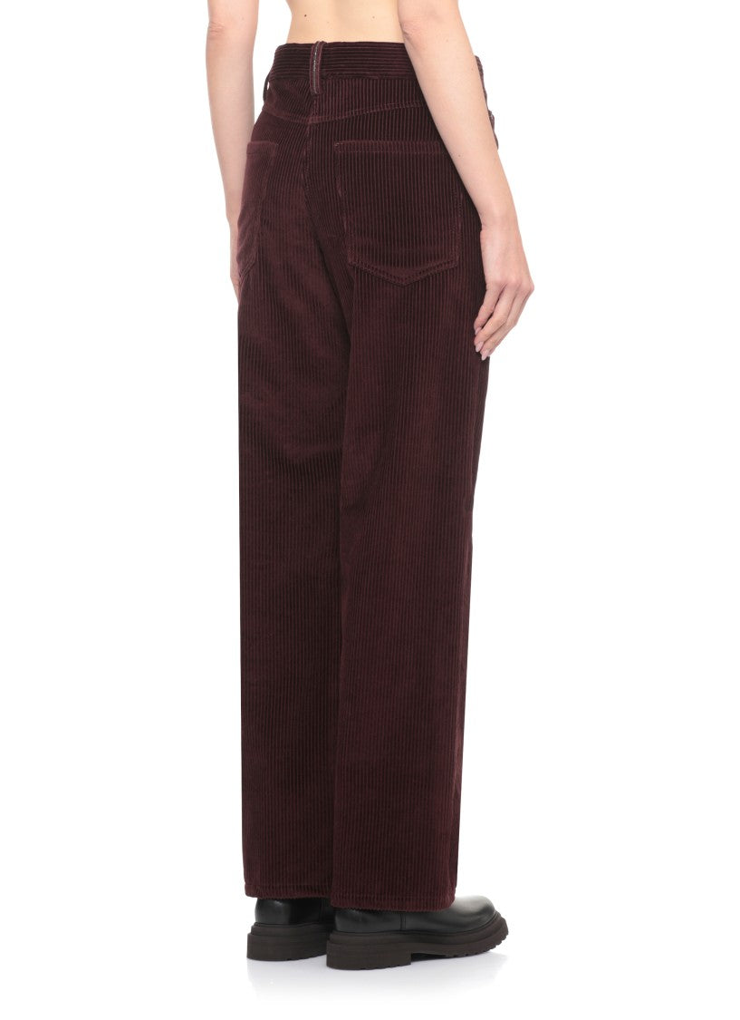 Brunello Cucinelli Bordeaux Cotton Pants