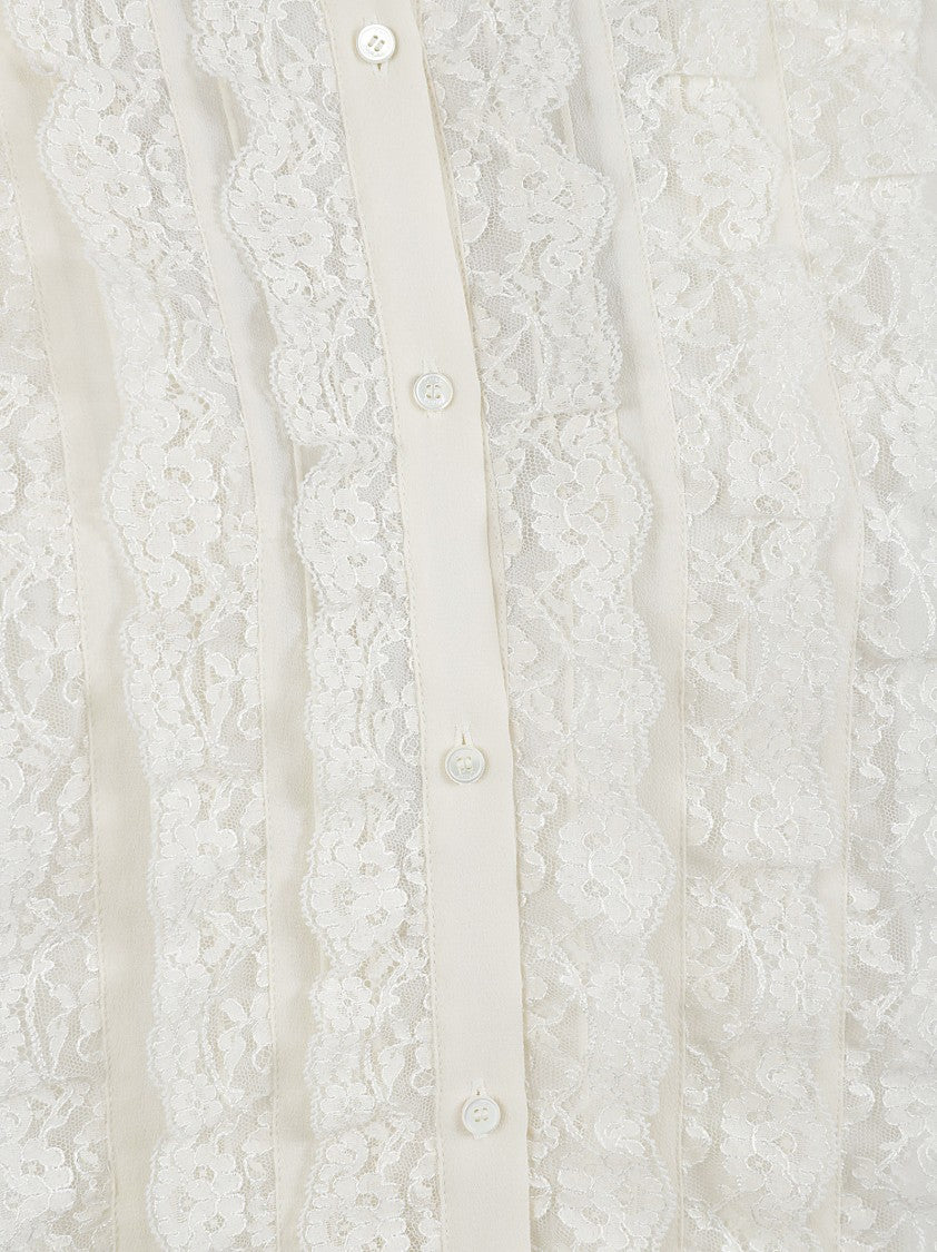 Chloé Silk Shirt With Delicate Lace Panel