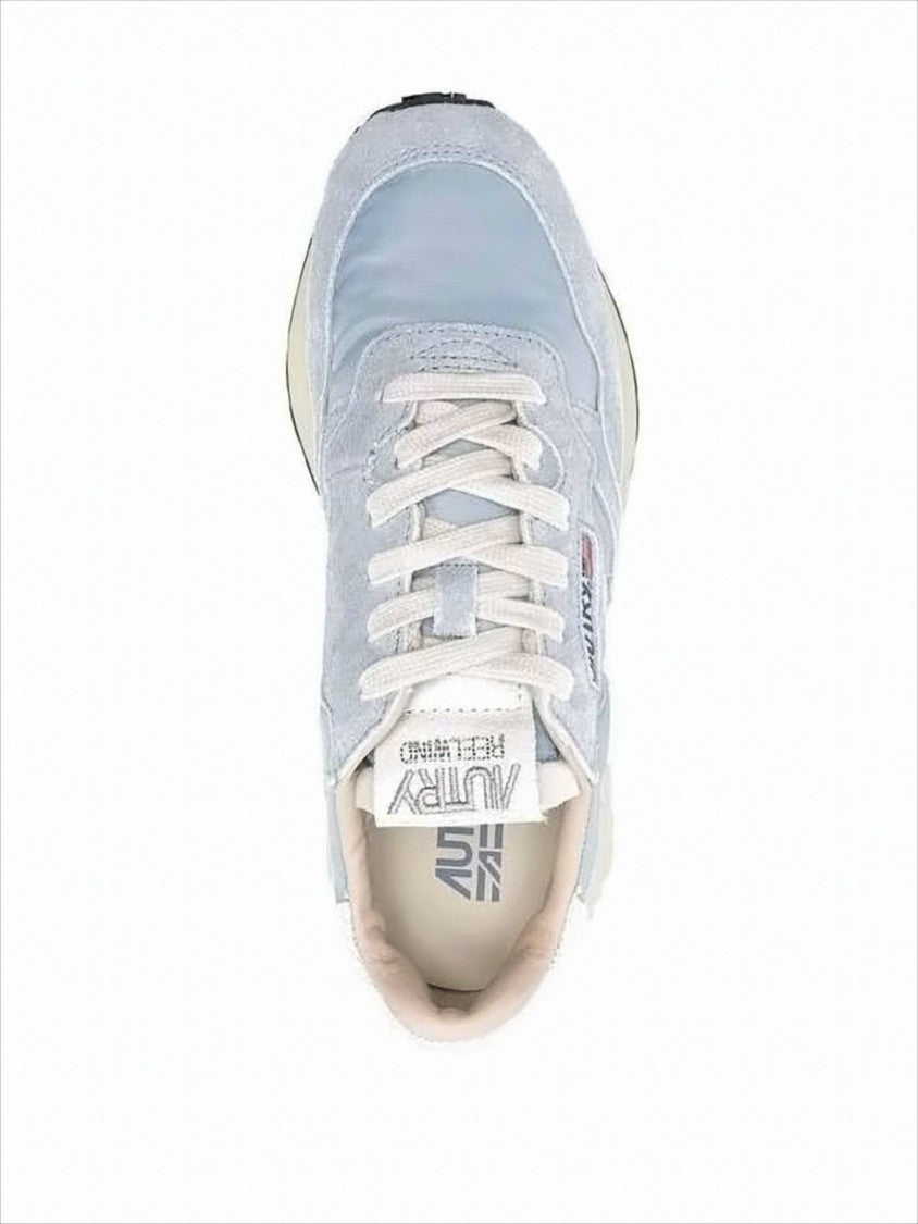 Autry Layered Light Blue Suede And Nylon Sneakers