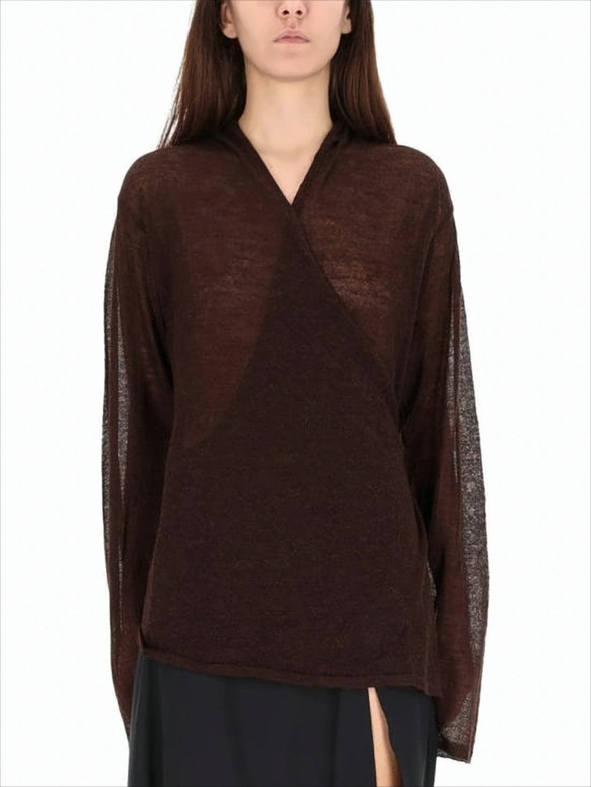 Paloma Wool Lightweight Brown Wrap Cardigan With Side Ties