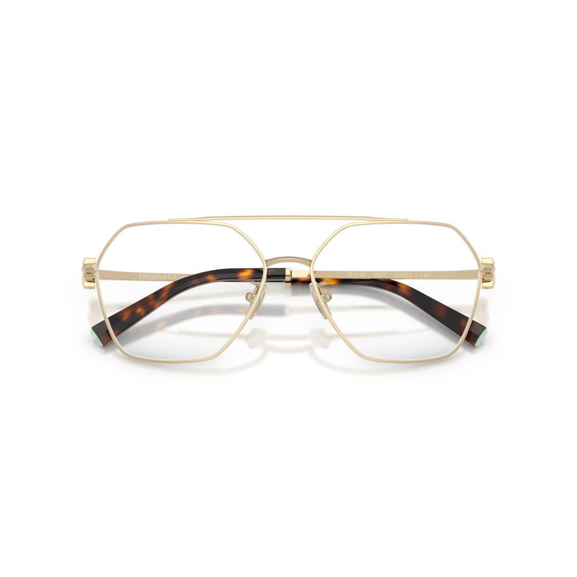 Tiffany & Co. Geometric Metal Sunglasses With Tortoiseshell Tips