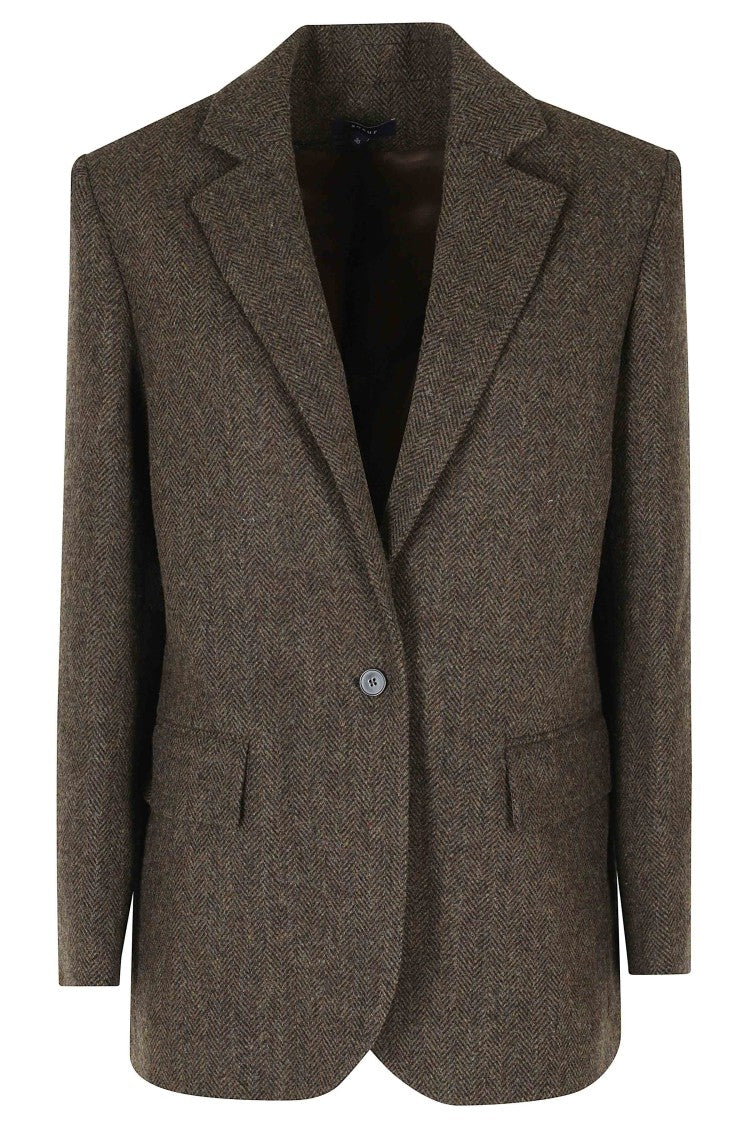 Soeur Brown Servres Prince Of Wales Check Wool Jacket