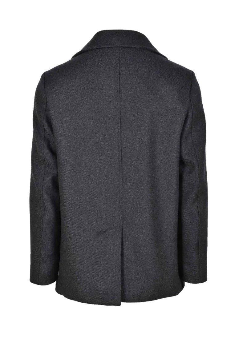 Giampaolo Double-Breasted Coat - Black/Grey
