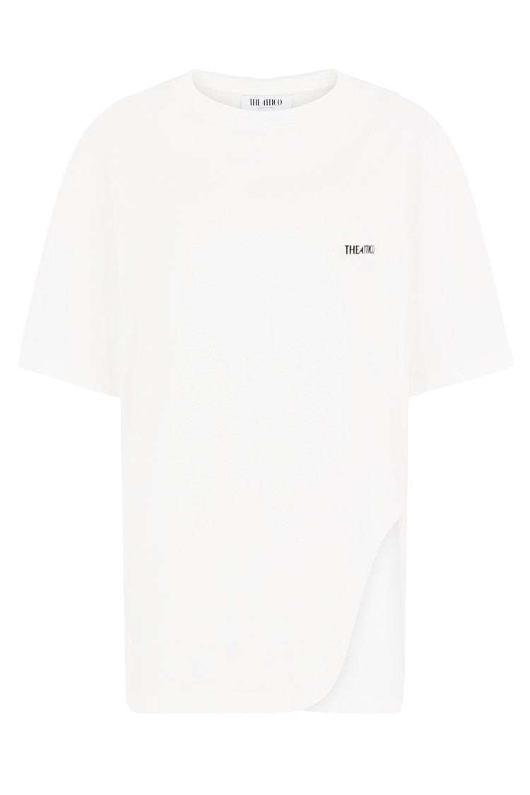 The Attico White Oversized T-Shirt With Side Slits