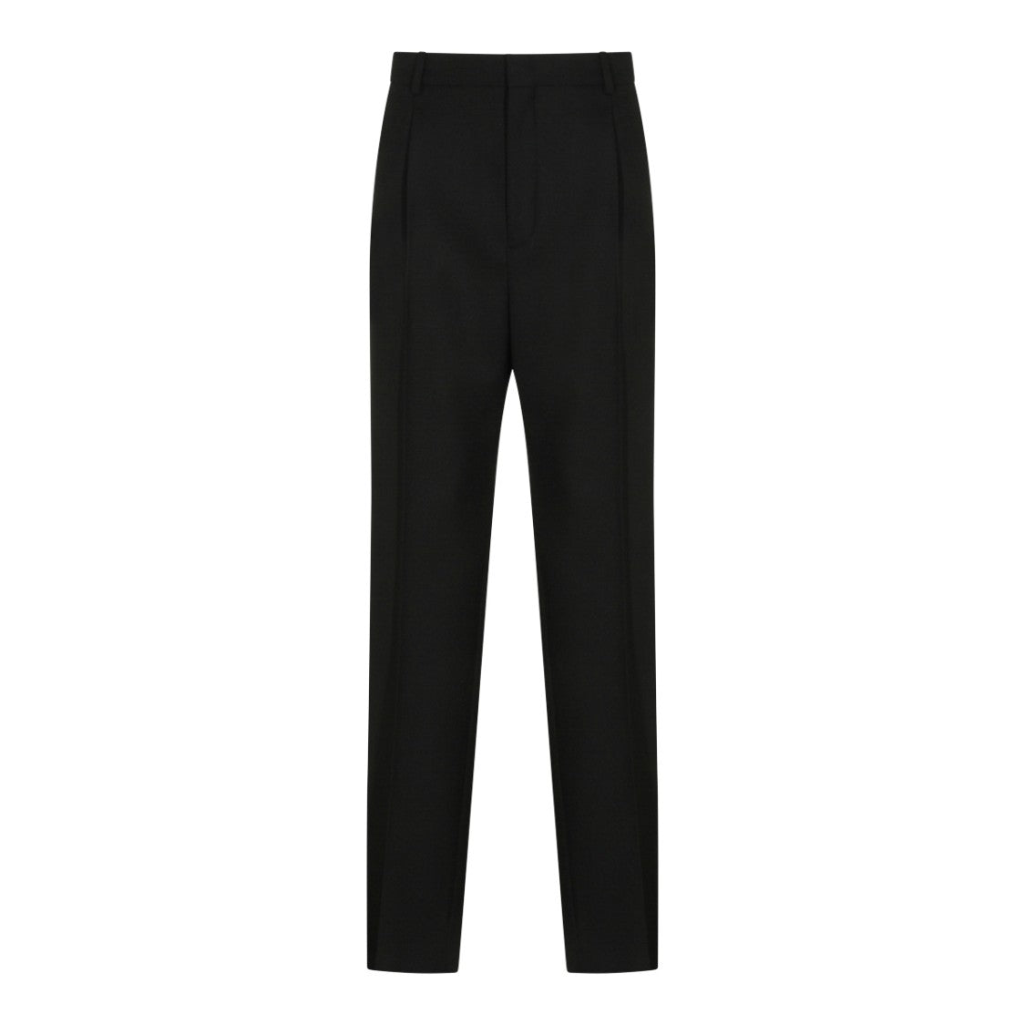 Saint Laurent Tailored Black Trousers With High Waist And Straight Legs