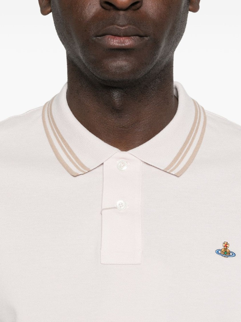 Vivienne Westwood Purple Dual Stripe Logo Side Polo