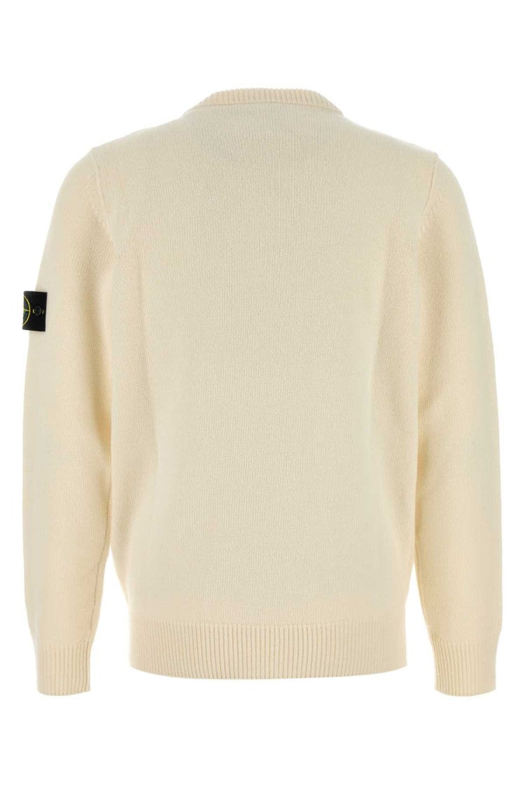 Stone Island Ivory Wool Blend Sweater