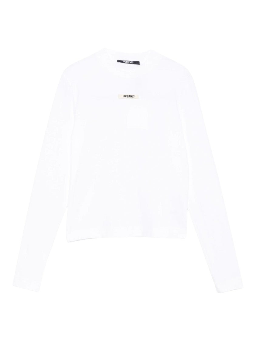 Jacquemus White Cotton Cropped Long-Sleeve T-Shirt