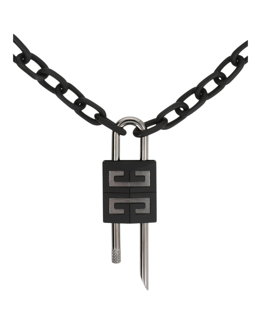 Givenchy Crystal Embellished 4G Padlock Necklace