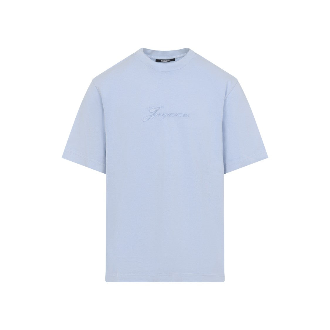 Jacquemus Light Blue Short-Sleeve T-Shirt With Embroidered Logo