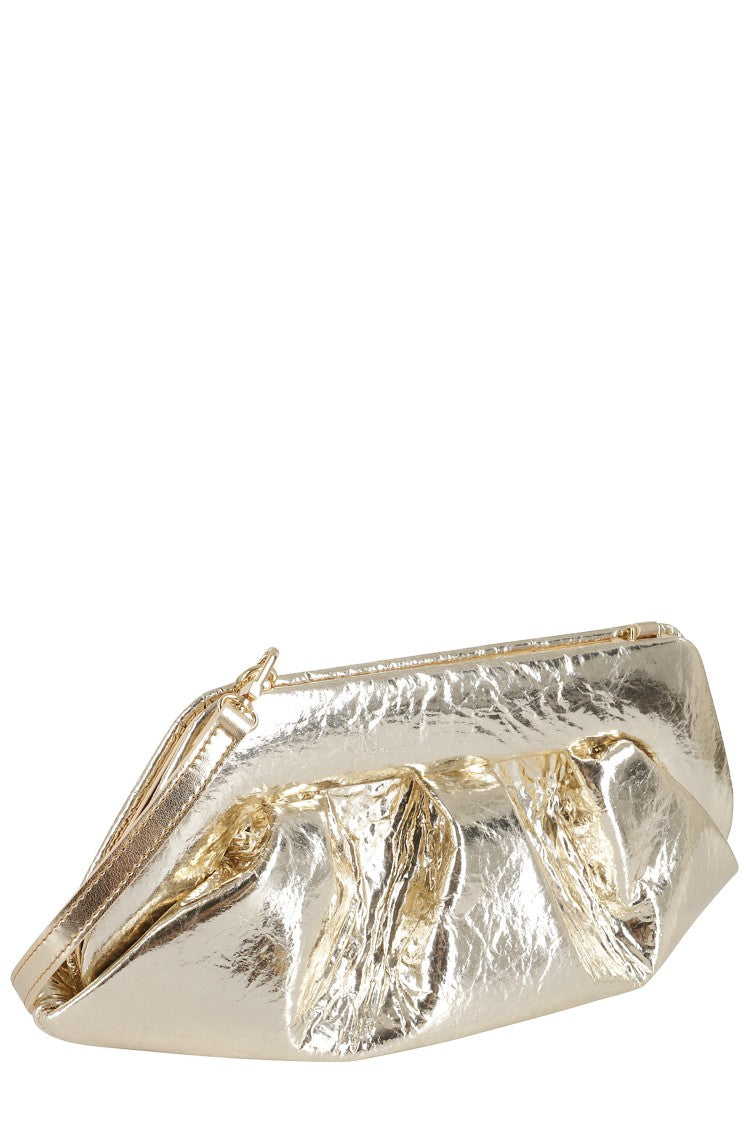 Themoirè Emera Gold Handbag With Crinkled Texture