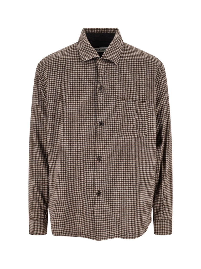 Our Legacy "Heusen" Checked Cotton Shirt – Brown