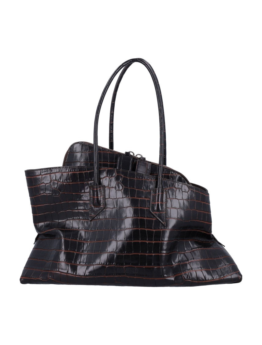 The Attico La Passeggiata Medium Croc-Embossed Tote Bag