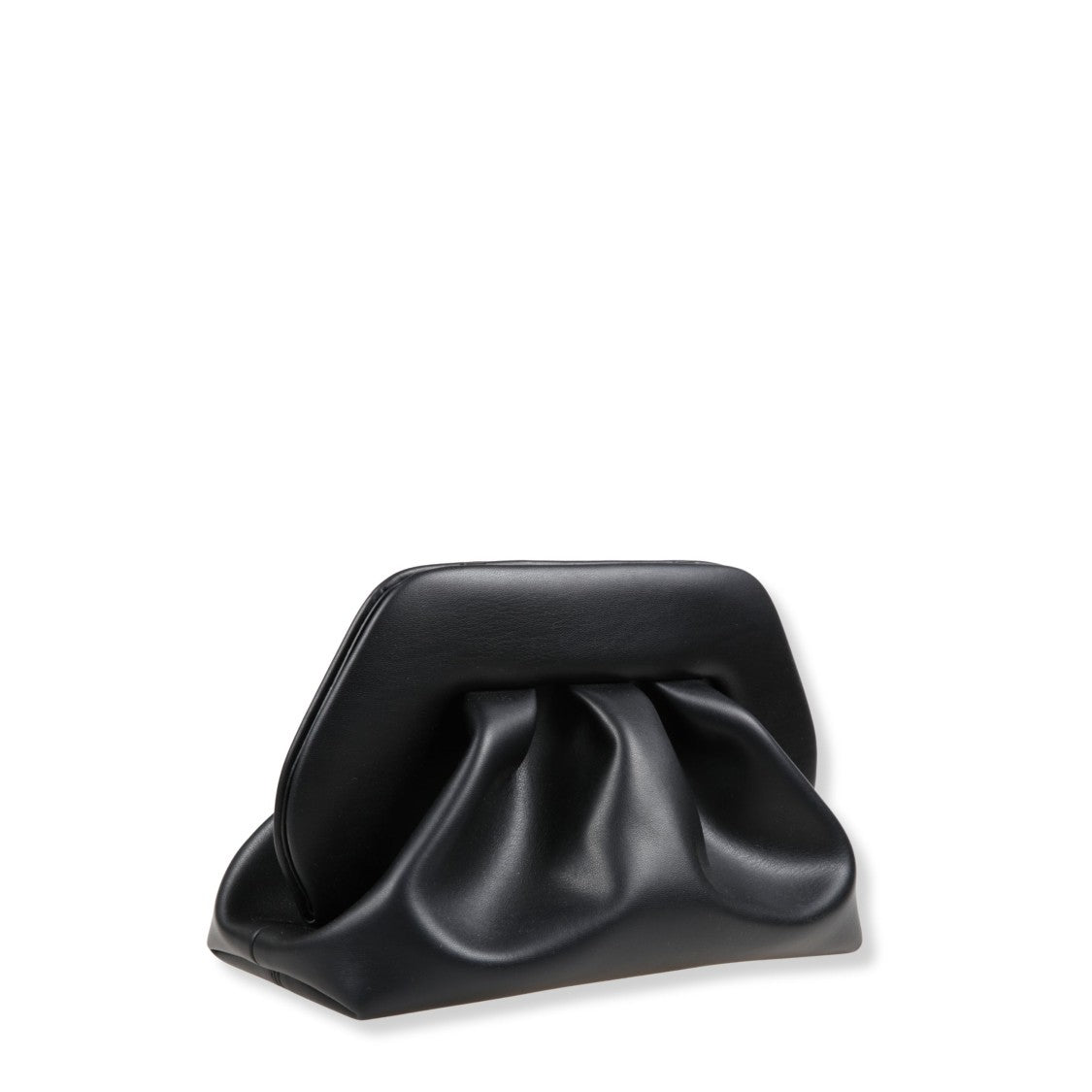 Themoirè Structured Black Handbag In Vegan Fabric