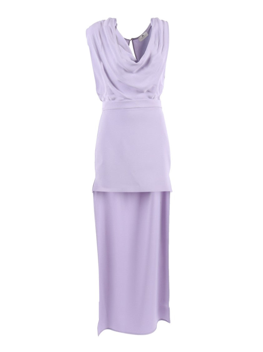 Elisabetta Franchi Draped Keyhole Back Midi Dress
