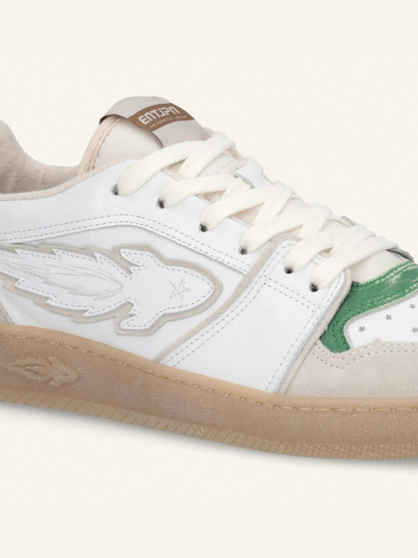 Enterprise Japan Egg Rocket 2 White/Beige Suede Sneakers