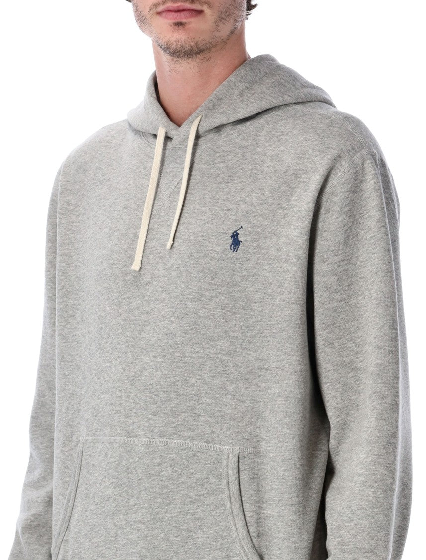 Polo Ralph Lauren Heathered Cotton-Blend Hoodie With Drawstring