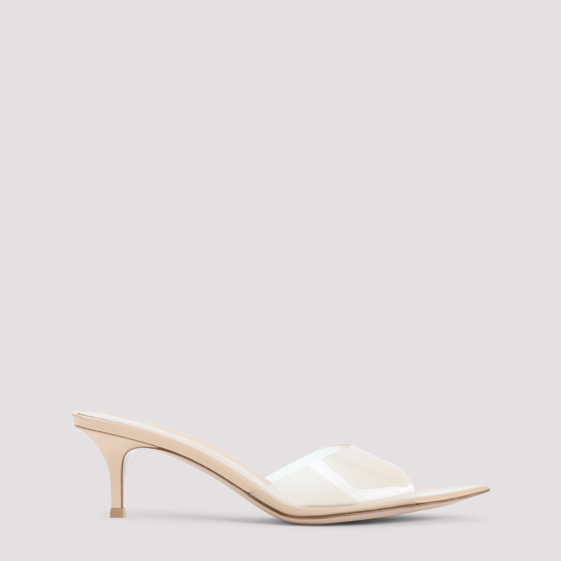 Gianvito Rossi Pointed Toe Mules With Semi-Sheer Strap