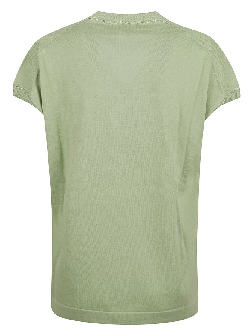 Fabiana Filippi V-Neck T-Shirt With Subtle Embellishments