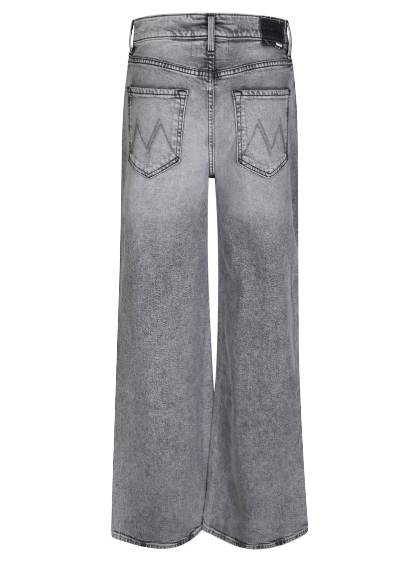 Mother Wide-Leg Cropped Jeans With Subtle Whiskering