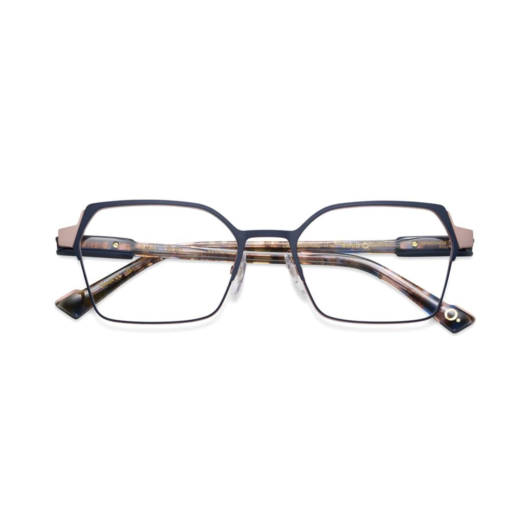 Etnia Barcelona Rania Geometric Metal Eyeglasses With Tortoiseshell Temples