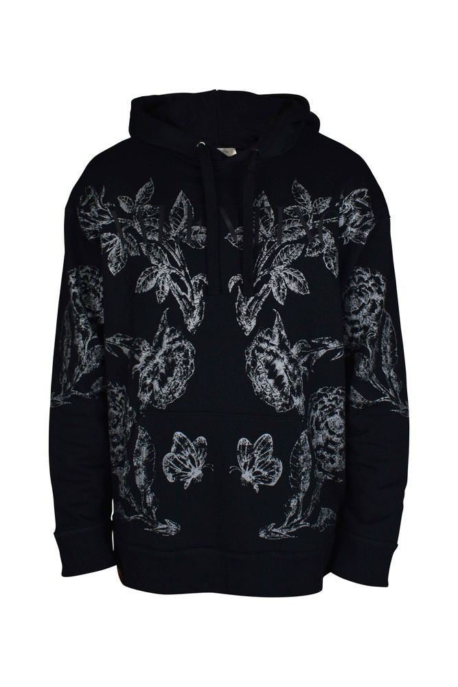 Valentino Garavani Valentino Floral Print Hoodie With Kangaroo Pocket