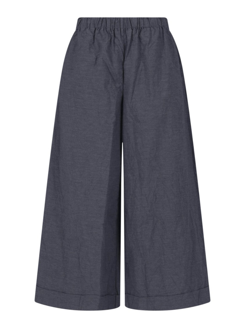 Daniela Gregis Grey Wide-Leg Cotton Pants