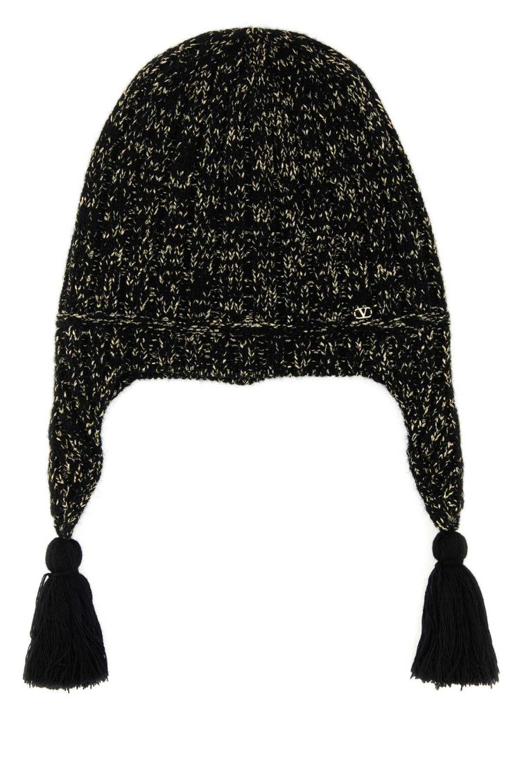 Valentino Garavani Black Wool Blend Beanie