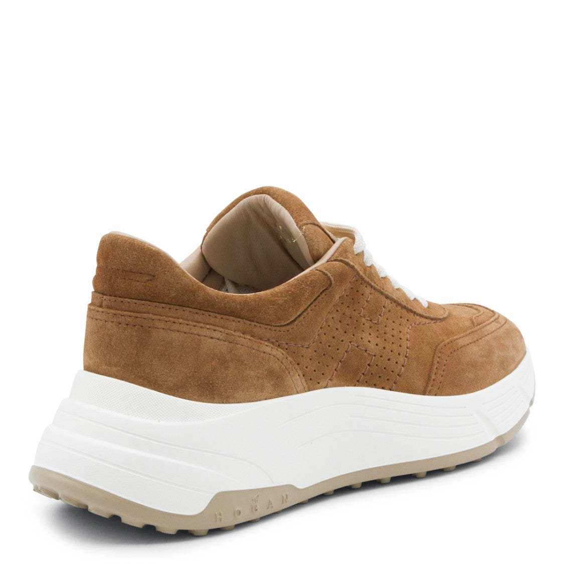 Hogan Brown Leather Sneakers