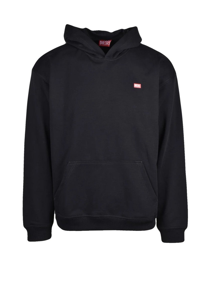 Diesel Hooded Black Sweatshirt With Bold Gradient Detailing