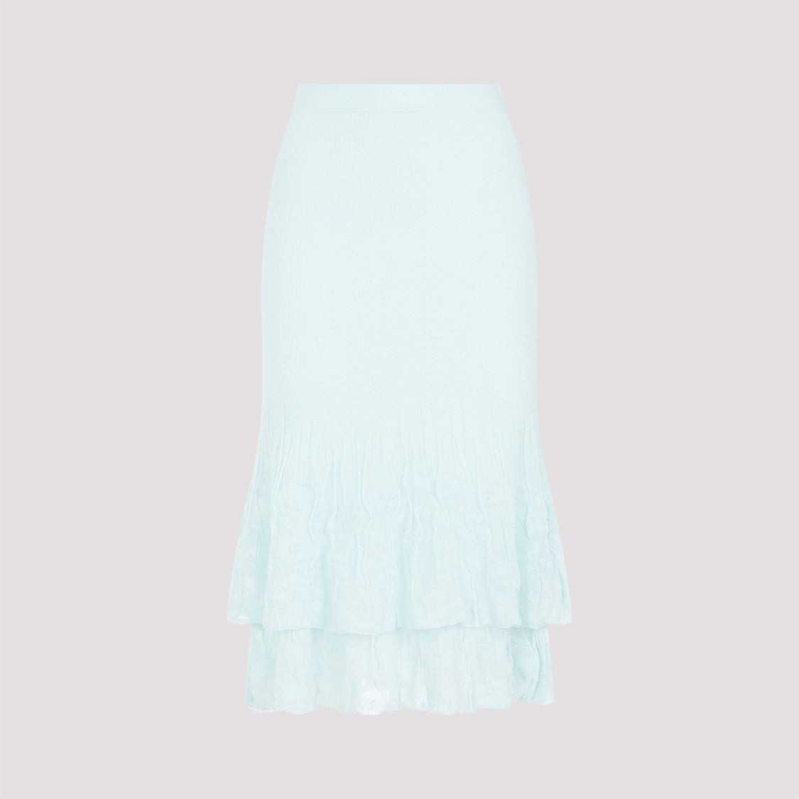 Bottega Veneta Pale Turquoise Cotton Midi Skirt