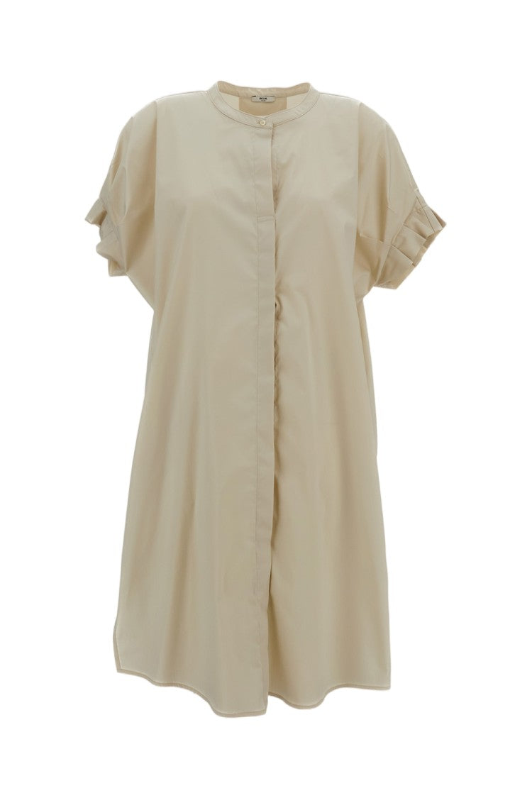 M.S.M. Milano Cotton-Blend Midi Dress With Shirt-Style Design