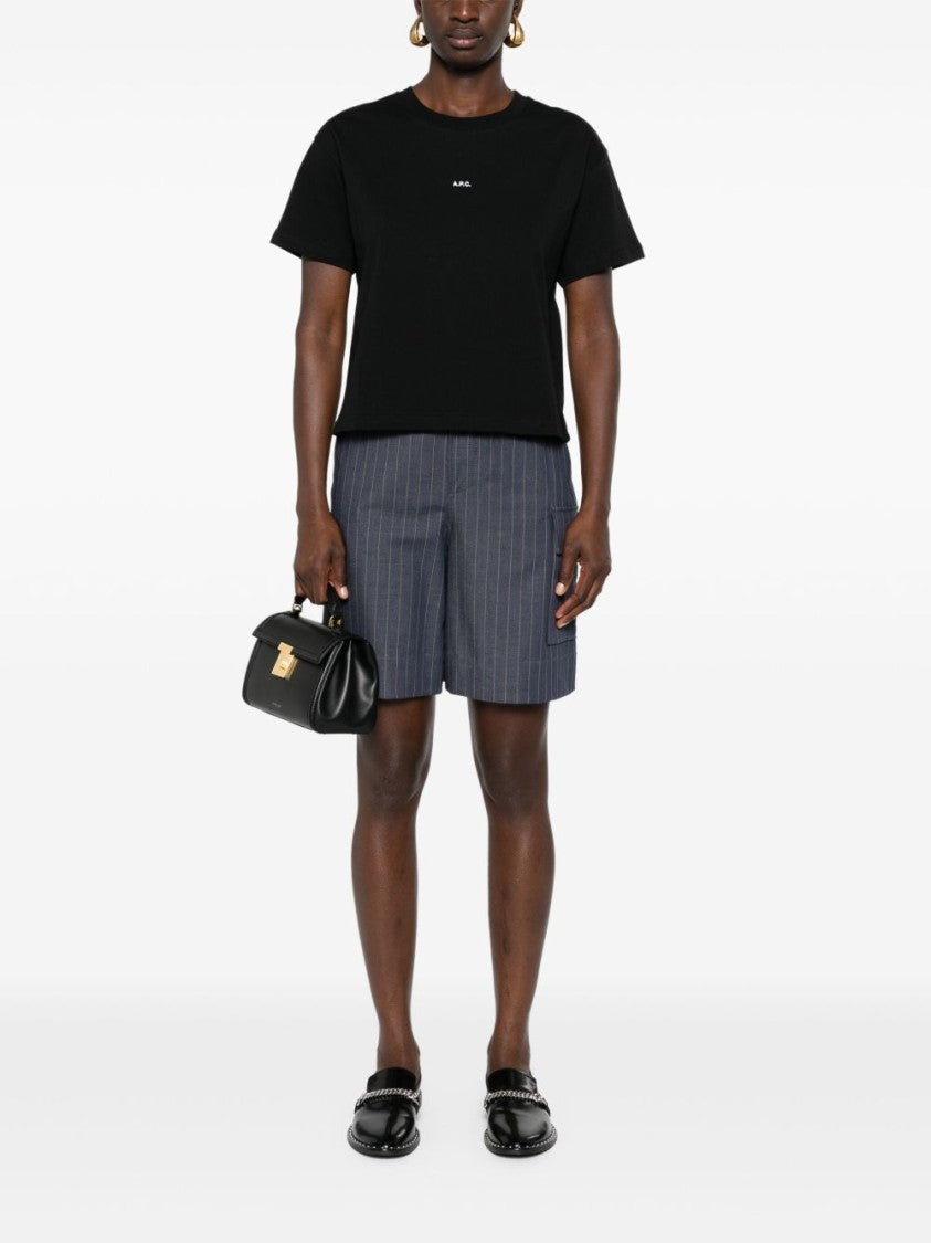 A.P.C. Cropped Cotton Jersey T-Shirt With Minimalist Logo Print