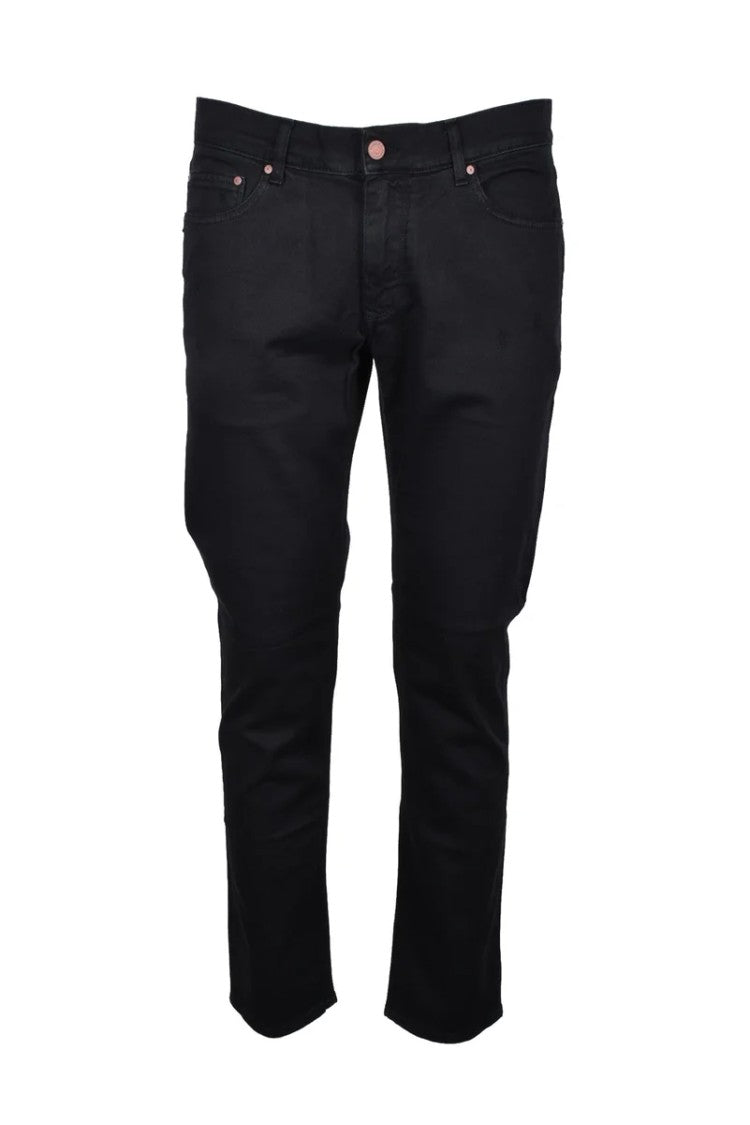Daniele Alessandrini Black Cotton Stretch Slim Fit Jeans