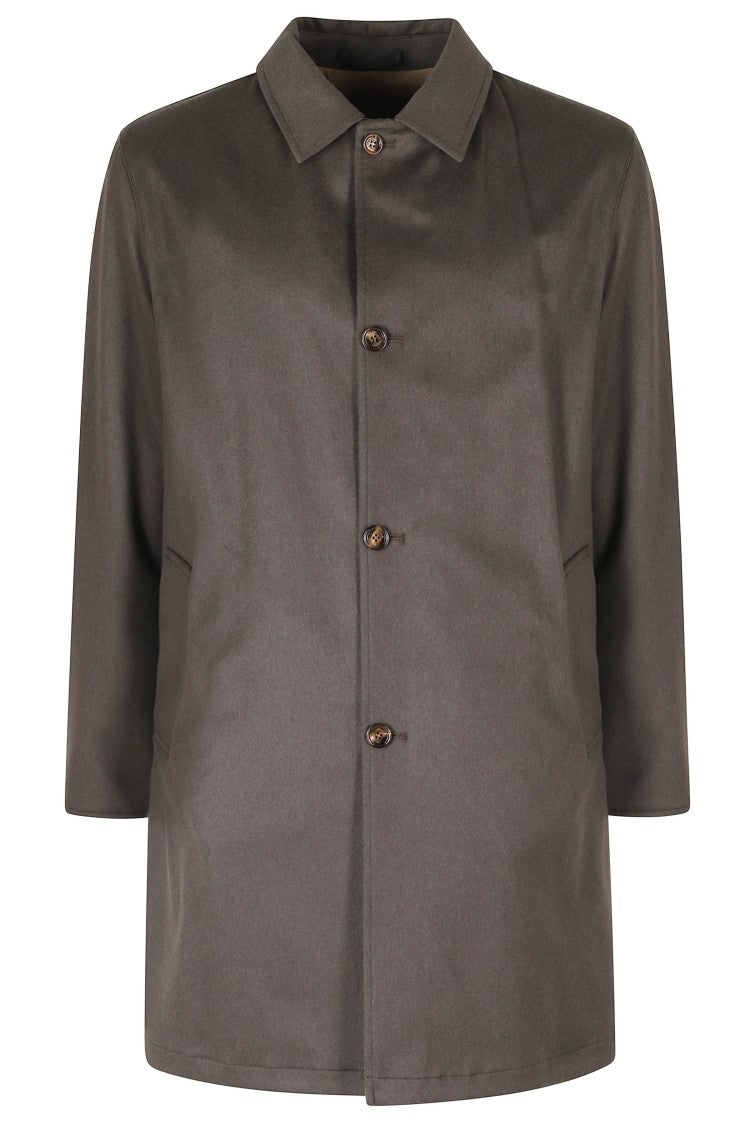 Kired Military Green Double Cash Reversible Cashmere-Blend Parka