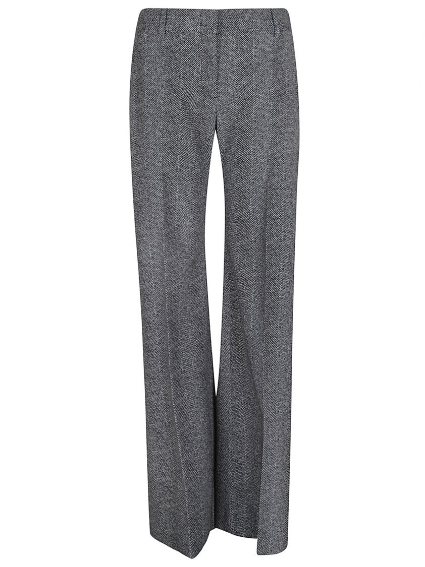 Ermanno Scervino Wide-Leg Palazzo Trousers With Herringbone Weave Design