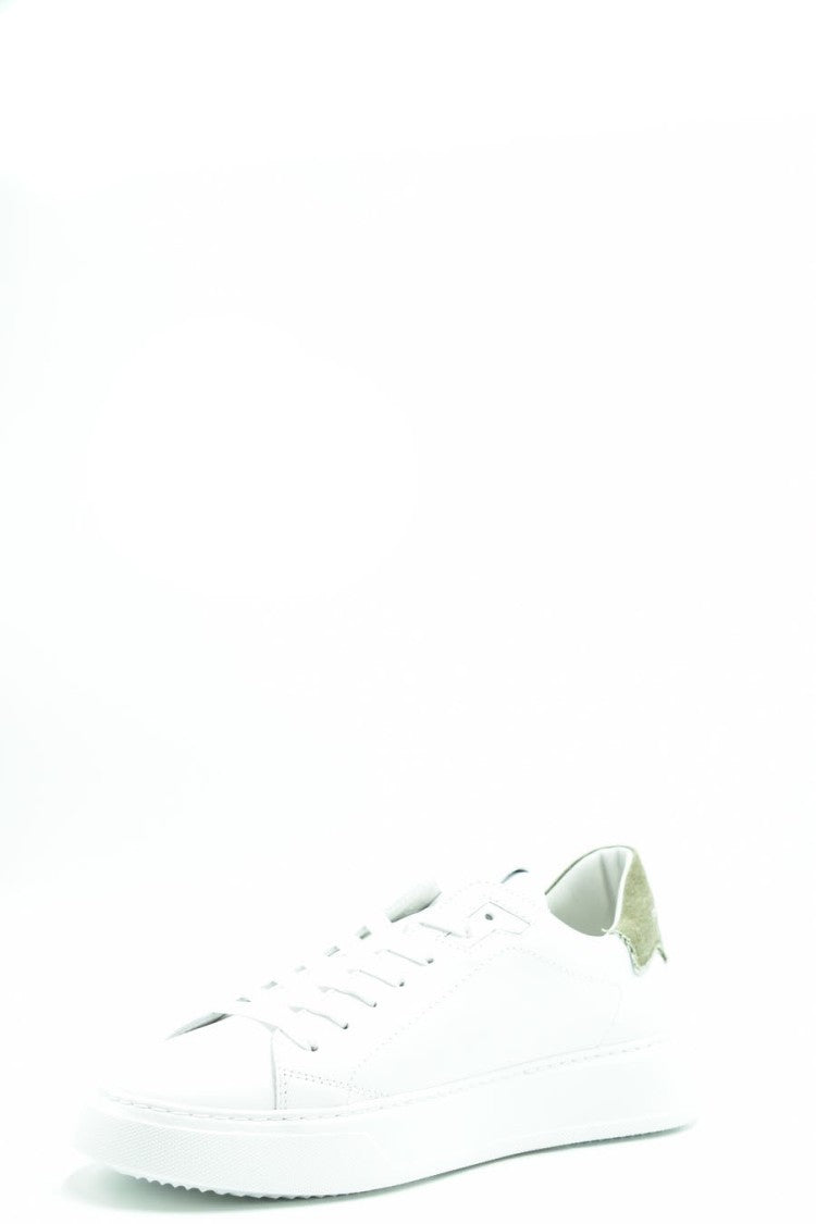 Philippe Model Low-Top White Leather Sneakers Green Tab
