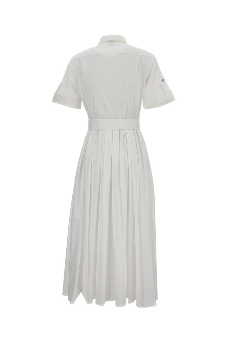 Fay Short-Sleeved Cotton Midi Dress With Classic Shirt Collar